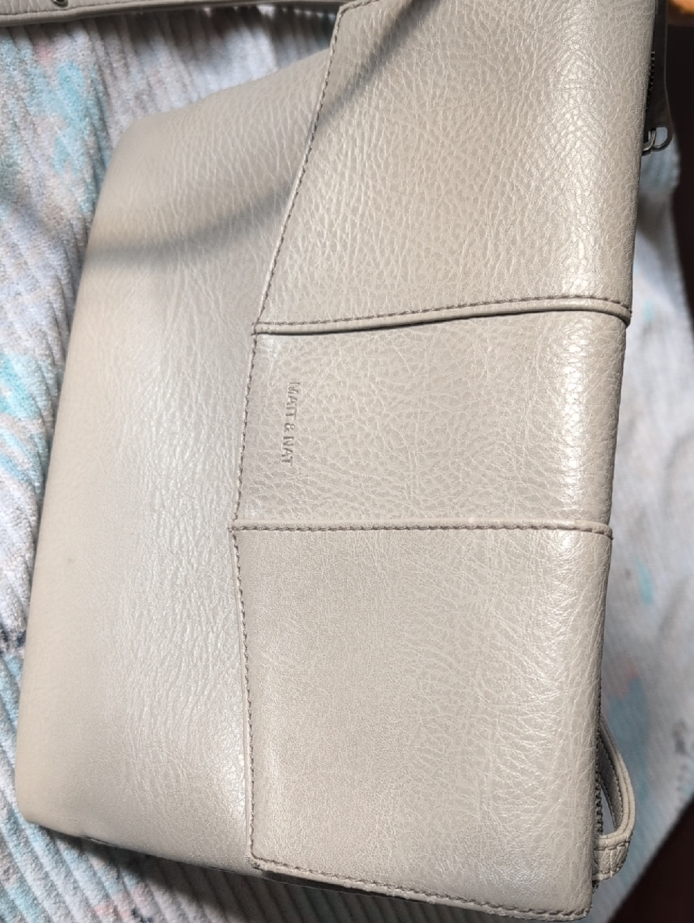 Matt & Nat Light Taupe Vegan Leather Wristlet Clutch